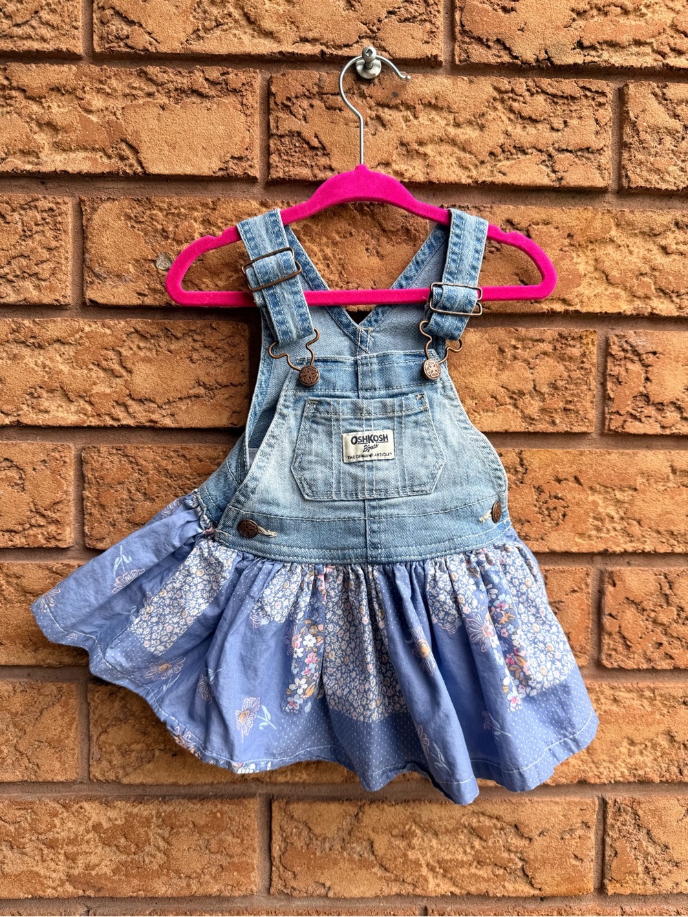 💫4/$25 • OshKosh B'gosh Soft Knit Denim Floral Patchwork Jumper